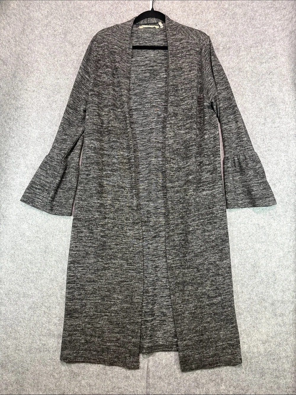 Soft Surroundings Cardigan - Womens L - Charcoal Heather Open-Front Duster Comfy